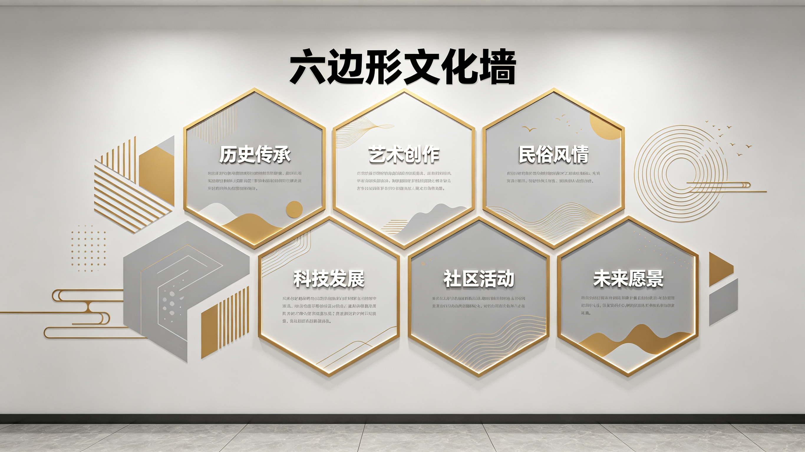 石城企业文化墙 | 六边形信息美学